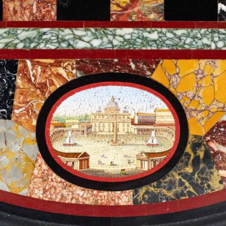 An impressive chess table with precious Roman mosaics on carved legs. Wood Eclecticism 19th century - photo 10
