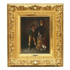 A. Rizzoni. Sc&egrave;ne de genre Jeu avec des chats. 