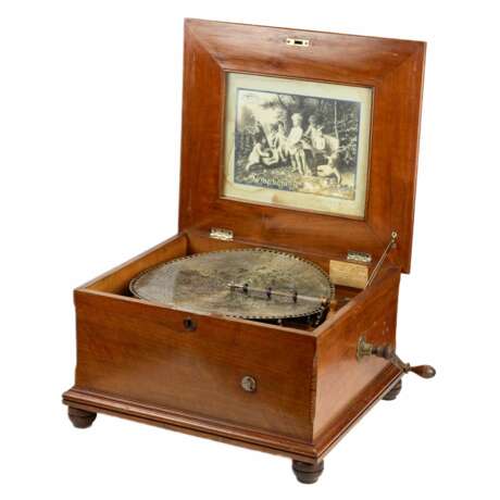 Bo&icirc;te &agrave; musique &agrave; disque Symphonion. Allemagne. Fin du 19&egrave;me si&egrave;cle. Wood metal Late 19th century - Foto 2