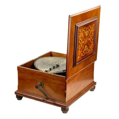Bo&icirc;te &agrave; musique &agrave; disque Symphonion. Allemagne. Fin du 19&egrave;me si&egrave;cle. Wood metal Late 19th century - Foto 4