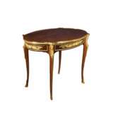 Oval coffee table in Louis XVI style model Adam Weisweiler. France 19th century Mahogany and Gilded bronze mercury 19th century - photo 4
