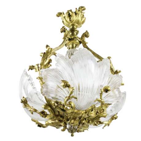 Chandelier in gilded bronze by LEROLLE Fr&egrave;res Napoleon III period. France Gilded bronze Napoleon III 19th century - photo 4
