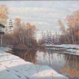  Зимний пейзаж. Берег реки зимой. Борис Бессонов (1862-1934) Canvas oil realism Early 20th century г. - фото 2