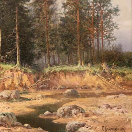 Картина Сосновый лес. Каменский Гавриил Павлович 1897 год Canvas oil realism At the turn of 19th -20th century г. - фото 5