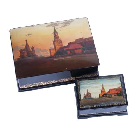 Две шкатулки с изображением Москвоского Кремля - photo 1