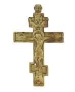 Übersicht. Crucifix en croix en bronze. 19&egrave;me si&egrave;cle 