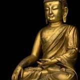 Feine feuervergoldete Bronze des Buddha Shakyamuni auf einem Lotos - photo 6