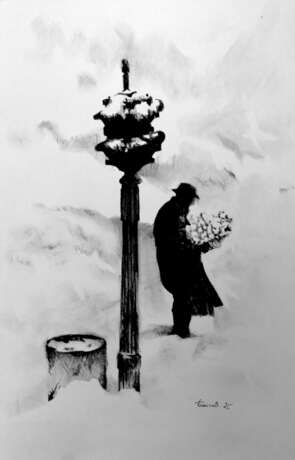 Жил-Был-Художник Paper Charcoal Realism Figurative art Россия Томск 2025 - photo 1