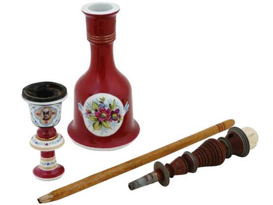 Hand painted porcelain hookah. Kuznetsov factory in Dulevo. Russia. 19th century Porcelain Hand Painted Late 19th century - photo 6