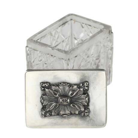 Russian crystal box with a silver lid. St. Petersburg. 1837. Silver 19th century - photo 3