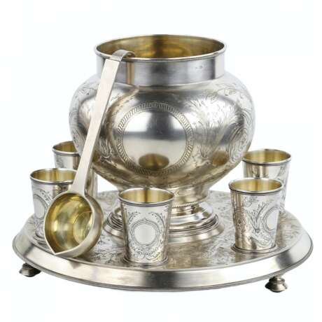 Russian gift silver punch set. A. Ivanov factory. Moscow 1895 Silver 84 Gilding Neo-Russian Late 19th century - photo 1
