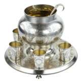 Russian gift silver punch set. A. Ivanov factory. Moscow 1895 Silver 84 Gilding Neo-Russian Late 19th century - photo 2