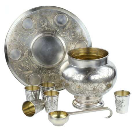 Russian gift silver punch set. A. Ivanov factory. Moscow 1895 Silver 84 Gilding Neo-Russian Late 19th century - photo 3