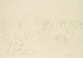 Werner Gilles. Ischia, Gemäuer vor Felswand