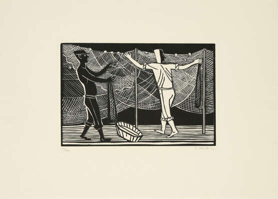 Gerhard Marcks. Fischer am Netz - Foto 1