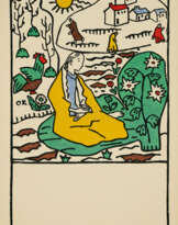 Oskar Kokoschka. Mädchen auf Wiese vor einem Dorf
