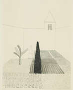 David Hockney. David Hockney. Rapunzel growing in the garden (From: Six fairy tales)