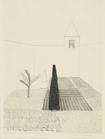 David Hockney. Rapunzel growing in the garden (Aus: Six fairy tales from the Brothers Grimm) - Foto 1