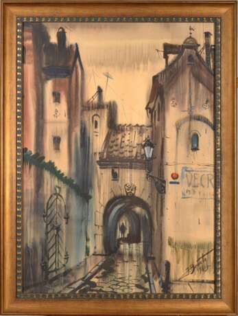 Vieux Riga watercolor Mid-20th century - photo 1