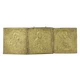Triptych with three parts Deesis tier. 19th century. Bronze 19th century - photo 1