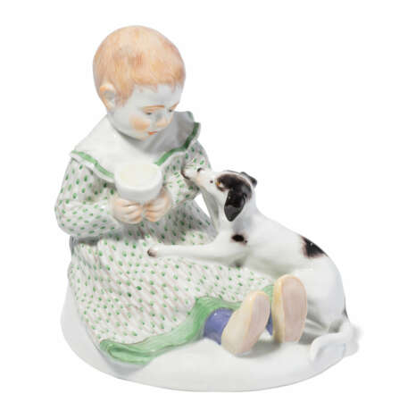 Meissen, Figur "Kind mit Hund". - Foto 1