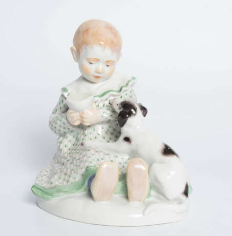 Meissen, Figur "Kind mit Hund". - Foto 2