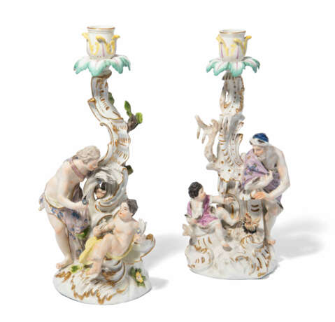 Meissen, 2 Figurenleuchter "Sommer und Winter" - photo 1