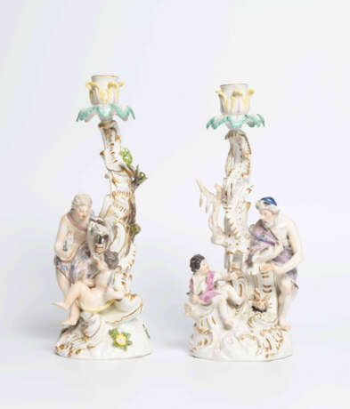 Meissen, 2 Figurenleuchter "Sommer und Winter" - photo 2