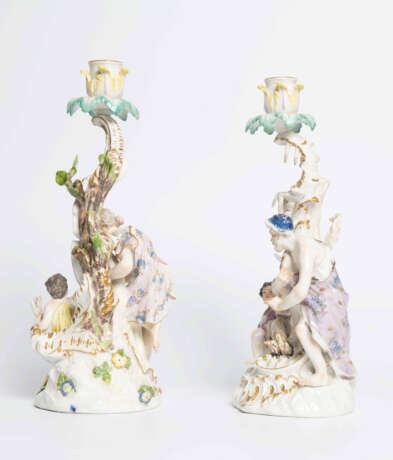 Meissen, 2 Figurenleuchter "Sommer und Winter" - photo 5