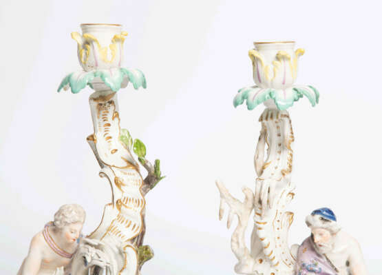 Meissen, 2 Figurenleuchter "Sommer und Winter" - photo 8