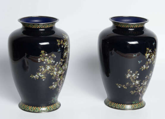 1 Paar Email Cloisonné-Vasen - Foto 5