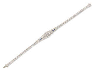 Art Déco Diamant-Saphir-Bracelet