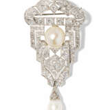 Art Déco Perlen-Diamant-Brosche - Foto 1