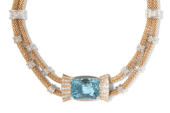 Aquamarin-Diamant-Collier mit passendem Ring - фото 2