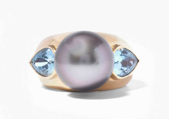 Kulturperlen-Aquamarin-Ring - photo 1