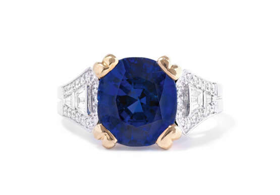 Exzellenter Burmasaphir-Diamant-Ring - Foto 1