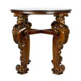 TABLE D&Eacute;CHECS IMPRESSIONNANTE AVEC MOSA&Iuml;QUE ROMAINE PR&Eacute;CIEUSE SUR PIEDS SCULPT&Eacute;S. ITALIE. XIXe SI&Egrave;CLE Naturholz Eclecticism 19th century - Foto 4