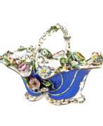 Product catalog. Porcelain vase-basket with molded flowers. 