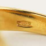 Classic 18K gold ring with sapphire and diamonds. Piccini. Italy 21st century Sapphire 21th century - photo 2