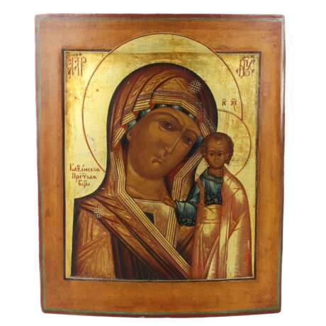 Icon of Our Lady of Kazan. Gilding Mid-19th century - photo 1