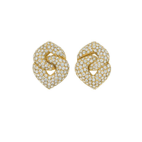 BULGARI DIAMOND AND GOLD 'DOPPIO CUORE' EARRINGS - photo 1