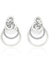 DE GRISOGONO DIAMOND AND WHITE GOLD 'GYPSY' EARRINGS