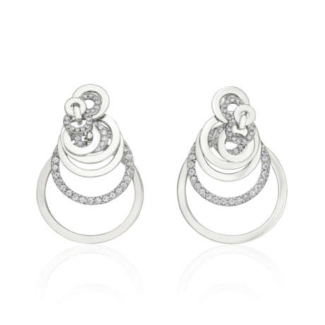 DE GRISOGONO DIAMOND AND WHITE GOLD 'GYPSY' EARRINGS - photo 1