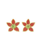 TAFFIN CORAL AND PERIDOT EARRINGS