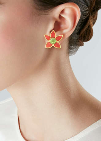 TAFFIN CORAL AND PERIDOT EARRINGS - photo 2