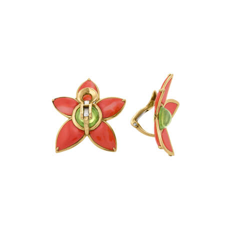 TAFFIN CORAL AND PERIDOT EARRINGS - photo 3