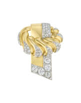 SUZANNE BELPERRON DIAMOND AND GOLD CLIP-BROOCH