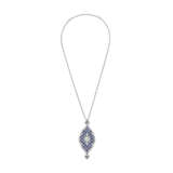 ART DECO SAPPHIRE AND DIAMOND PENDANT - photo 3