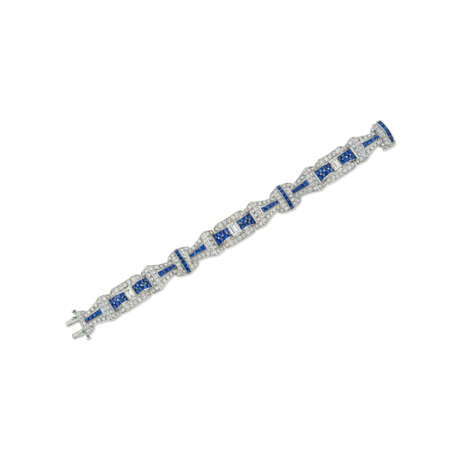 WASILKOFF & SONS ART DECO SAPPPHIRE AND DIAMOND BRACELET - photo 1
