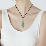 ART DECO CARVED JADE, DIAMOND AND RUBY LORGNETTE PENDANT - фото 2